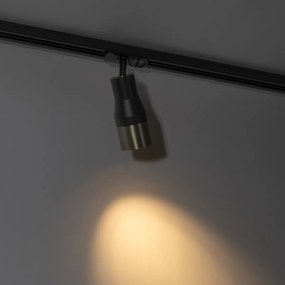 Faretto moderno nero con finitura canna di fucile per sistema a binario monofase GU10 50mm - Iconic Kohua