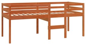 Letto a soppalco marrone cera 80x200 cm legno massello di pino