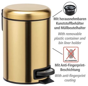 Bidone a pedale in acciaio inox oro 3 l Leman - Wenko