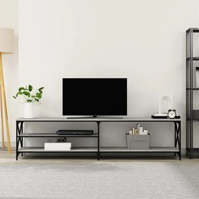 Mobile Tv Grigio Sonoma 200x40x50cm Legno Multistrato E Metallo /