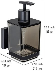 WENKO 71444800 - Dispenser per sapone VACUUM-LOC QUADRO ED 7,5x16 cm nero