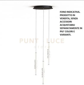 Kira-s3 sospensione base tonda nera 3 luci a led diffusori bianchi ...