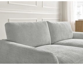 Divano angolare grigio chiaro (con penisola a destra/con chaise lounge) con rivestimento in ciniglia Leonore – Bobochic Paris