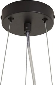 Lampada a Sospensione Japandi Nera con Fiori Beige e Vetro Bianco - Flower Power