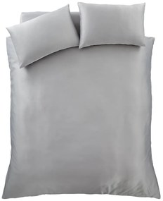 Set copripiumino e federa grigio in raso di seta per letto matrimoniale e per letto esteso 230x220 cm Silky Soft – Catherine Lansfield