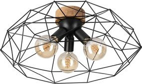 Brilagi - Plafoniera WOODY BASKET 3xE27/60W/230V Ø 60 cm rovere