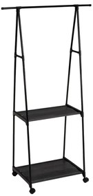 Stand appendiabiti nero in metallo su ruote 84x43x156 cm – Casa Selección