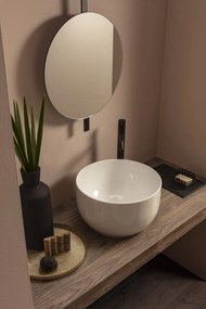 Ceramica Globo T Edge Lavabo 38 cm tondo Da Appoggio in ceramica Bianco