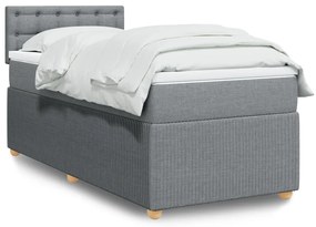 Giroletto A Molle Con Materasso Grigio Chiaro100x200 Cm Tessuto /