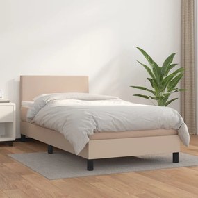 Giroletto A Molle Con Materasso Cappuccino 90x200 Cm Similpelle /