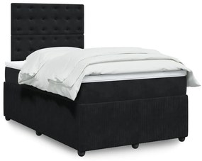 Giroletto A Molle Con Materasso Nero 120x200 Cm İn Velluto /