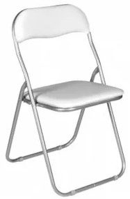 Sedia pieghevole, colore bianco, Misure 43 x 47 x 78 cm, Con imballo rinforzato