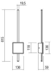 Redo 01-2696 - Lampada da parete a LED DIAZ LED/20W/230V CRI 90 bianco