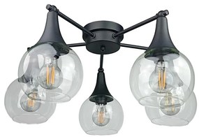 Lampadario a plafone STAR 5xE27/60W/230V nero/limpido