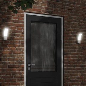 Applique Per Esterni Con Led 2 Pz Bianche Alluminio Pressofuso /