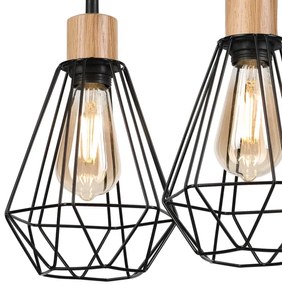 Brilagi - Lampadario a sospensione con filo WOODY BASKET 2xE27/60W/230V quercia