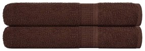 Asciugamani Per Sauna 2 Pz Marrone 80x200cm 360g/m² 100% Cotone /