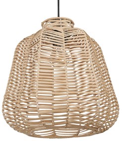 Lampadario rattan beige e naturale 128 cm RAMENA Beliani