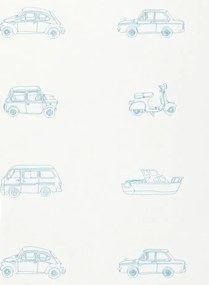 Harlequin Carta da parati Go Go Retro - Aqua and White