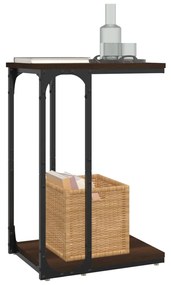Tavolino rovere marrone 40x30x60 cm in legno multistrato