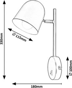 Rabalux 5243 - Applique EGON 1xE14/40W/230V bianca