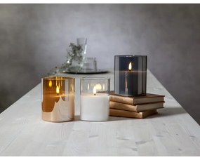 Candela di cera a LED grigia in vetro, altezza 12,5 cm Flamme - Star Trading