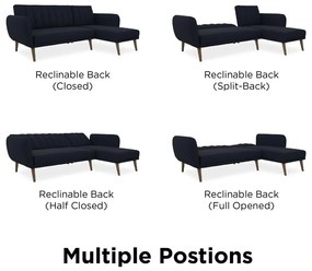 Divano letto angolare blu scuro Brittany - Novogratz