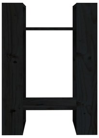 Libreria/divisorio nero 41x35x57 cm in legno massello di pino