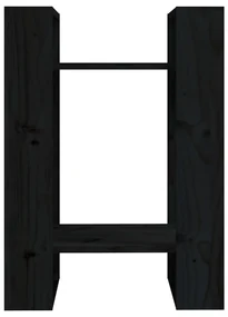 Libreria/divisorio nero 41x35x57 cm in legno massello di pino