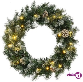 vidaXL Ghirlanda Natalizia con Luci LED Verde 60 cm PVC