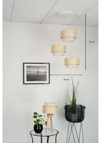 Brilagi - Lampadario a cavo ARIZONA BOHO 3xE27/15W/230V beige/bianco