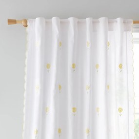 Tenda gialla e bianca 140x229 cm Lorna Embroidered Daisy - Catherine Lansfield