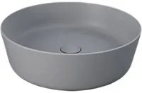 Lavabo da appoggio tondo bordi sottili Sensation in ceramica diametro 42 cm- Grigio Opaco