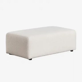 Pouf (112x60 Cm) Per Divano Modulare In Bouclé Borjan Ciniglia Blanc - Sklum