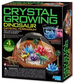 Terrario per dinosauri con cristalli