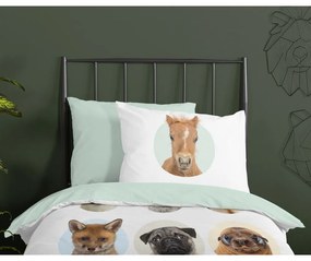Set copripiumino e federa da bambini in cotone per letto singolo ed esteso 140x220 cm Young Animals – Good Morning