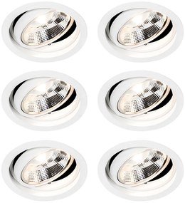 Set di 6 Faretto da incasso moderno bianco orientabile - CHUCK 111