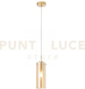 Lampadario a sospensione magic oro e ambra 1 luce attacco e27 10x15...