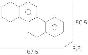 Plafoniera Moderna 4 Moduli Hexagon Metallo Sabbia 2 Luci Led 12X2W