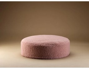 Pouf a sacco per bambini rosa con rivestimento in bouclé Round – Wigiwama