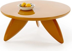 Tavolino Soraya 2 in MDF laccato color senape – Ø80x36 cm