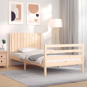 Giroletto Con Testiera 100x200 Cm İn Legno Massello /