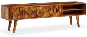 Mobile Porta Tv İn Legno Massello Di Sheesham 140x30x40 Cm /
