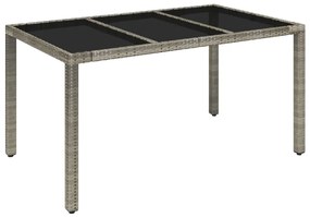 Set da pranzo da giardino 7 pz con cuscini in polyrattan grigio