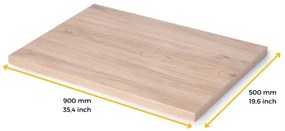 Piano d'appoggio finitura rovere per tavolo 90x50 cm in legno
