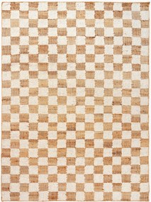 Tappeto in lana a pelo corto tessuto a mano Check, varie misure