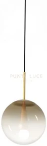 Eva-45 br ampadario a sospensione in vetro 1 luce bronzo d.45cm cav...