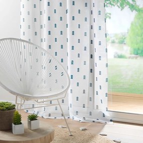 Tenda in voile bianco e blu 140x240 cm Geokid - douceur d'intérieur