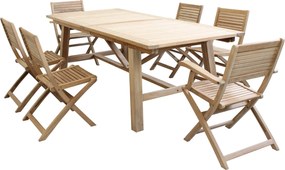 ORATOR - set tavolo in teak cm.220/300 x 100 x 77 h con 4 sedie e 2 poltrone Orator