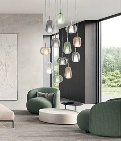 Ondaluce - Lampadario sospeso su cavo THELMA 3xE27/15W/230V Ø 19,5 cm oro/trasparente